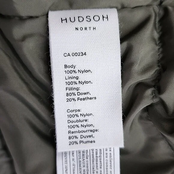 Hudson North Men's Olive Green Puffer Coat Parka Down Fill Winter Sz M - Picture 15 of 16